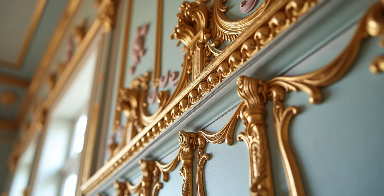 Vergleich zwischen barocken und Rokoko-Architekturdetails zeigt den Wandel gesellschaftlicher Werte