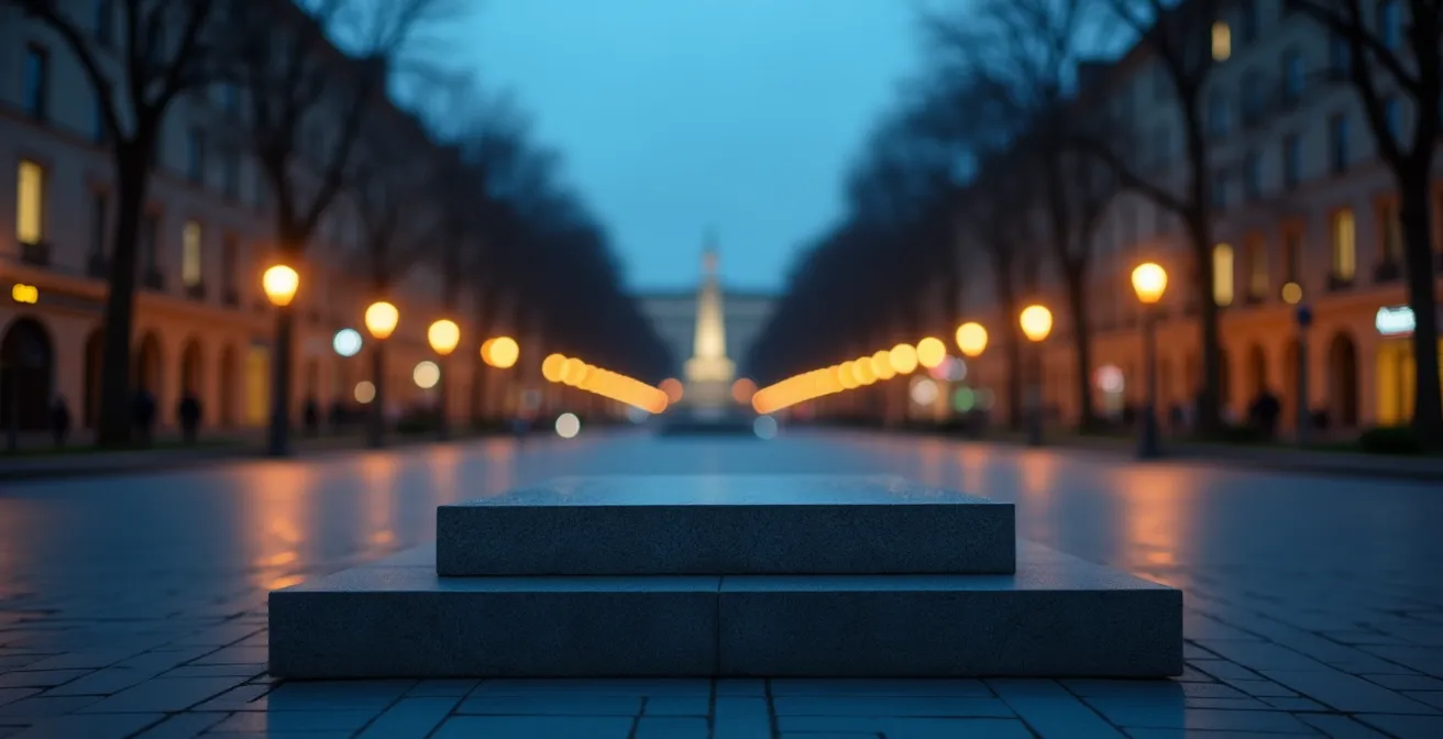 Leerer Sockel eines entfernten Denkmals als Symbol für verdrängte Geschichte