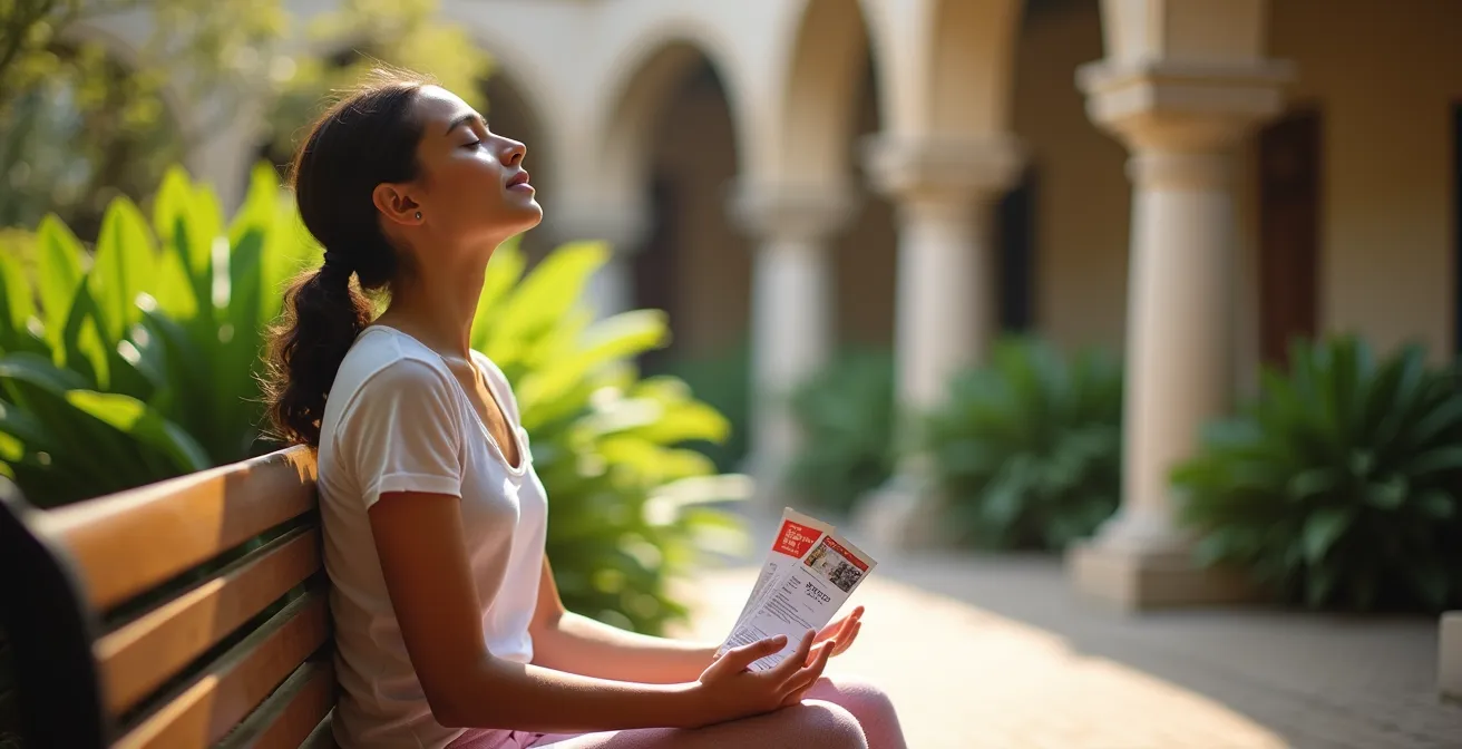 Visualisierung eines ausgewogenen Rhythmus zwischen Kulturerlebnis und Erholungspausen